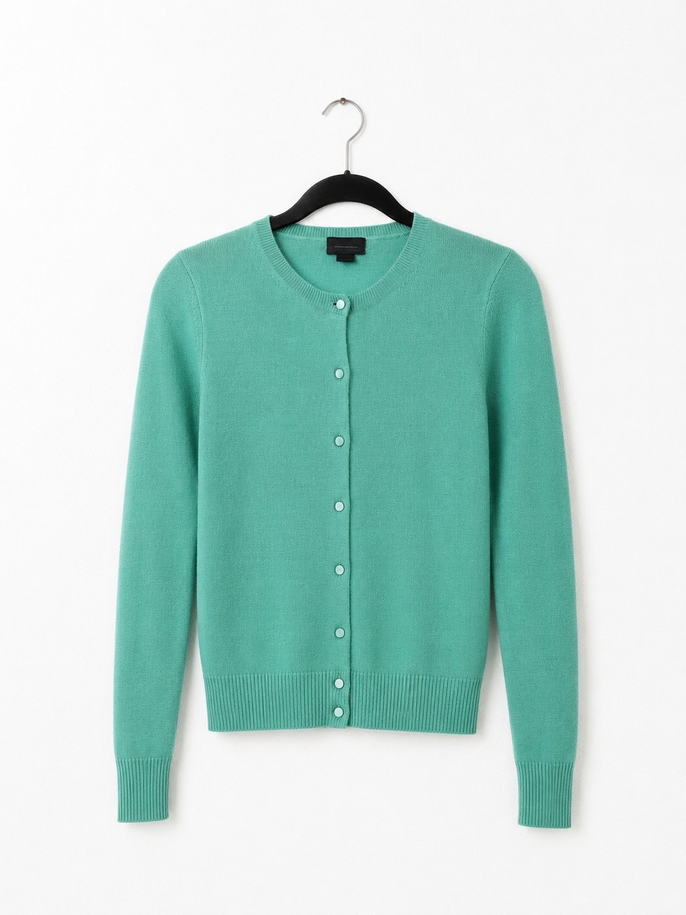 J.Crew Collection 100% Cashmere Cardigan Sweater Sage Green Pearl Buttons M